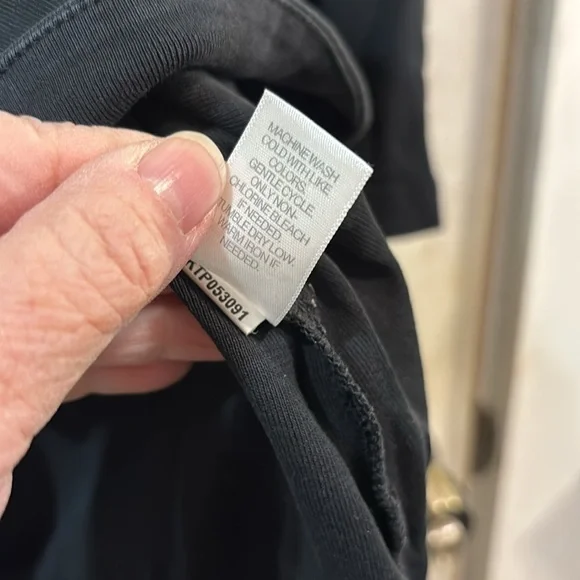 J. Jill 100% Pima Cotton Scoop Neck 3/4 Sleeves Side Inset Tunic Tee size Large - Picture 6 of 11